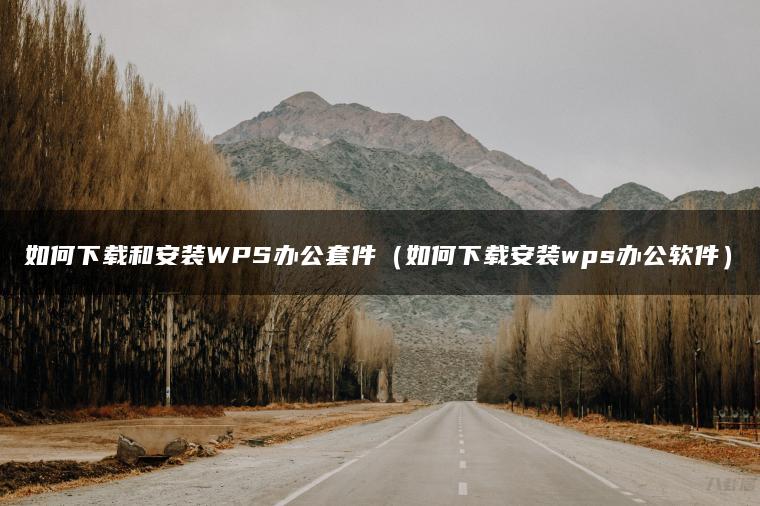 如何下载和安装WPS办公套件（如何下载安装wps办公软件）