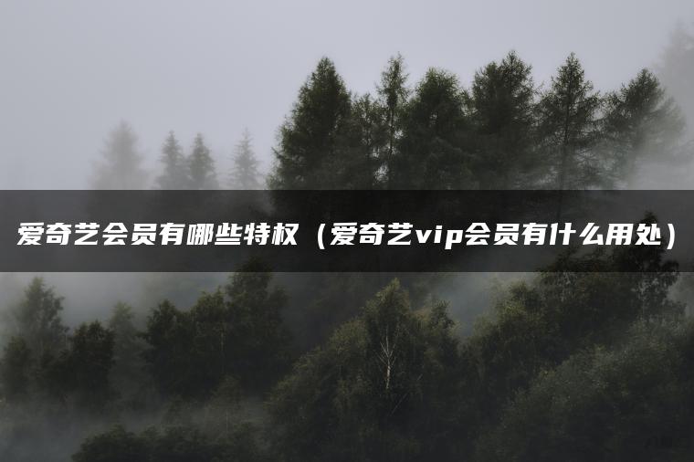 爱奇艺会员有哪些特权（爱奇艺vip会员有什么用处）