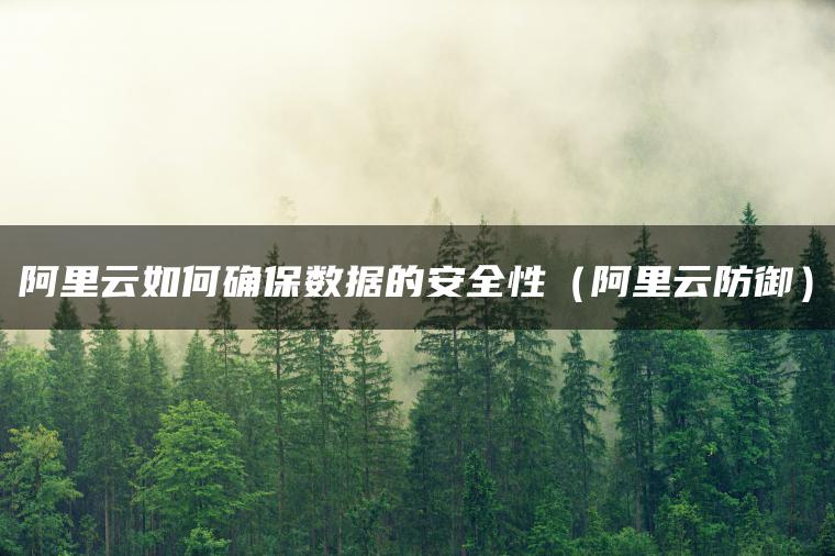 阿里云如何确保数据的安全性（阿里云防御）